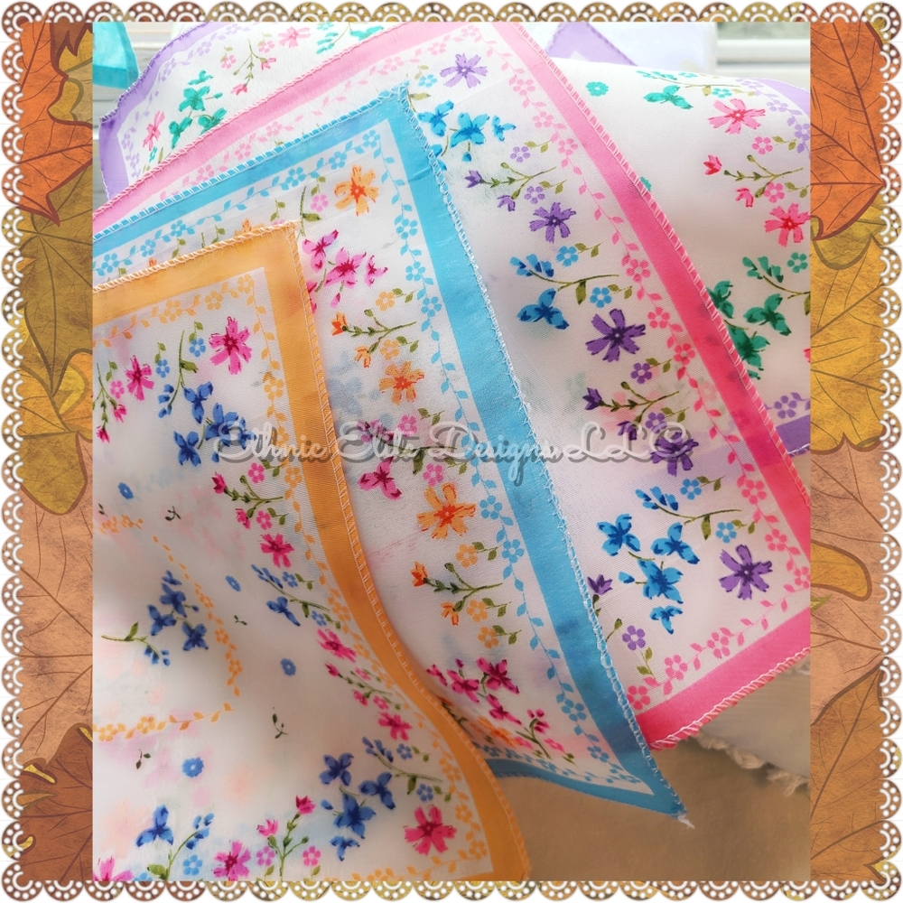 New Set of 4 Vintage designed Handkerchief